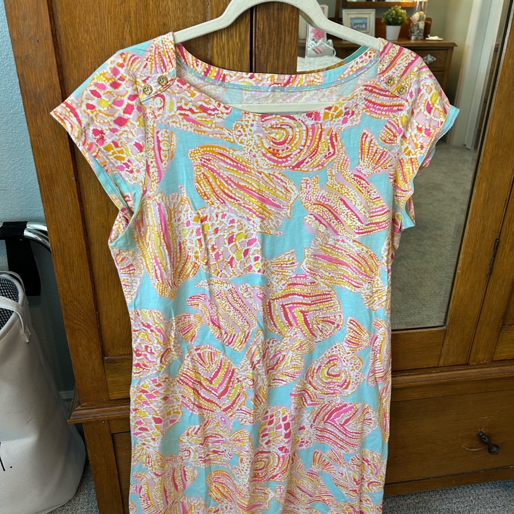 Lilly Pulitzer Pink and Yellow Patterned Knit Dress